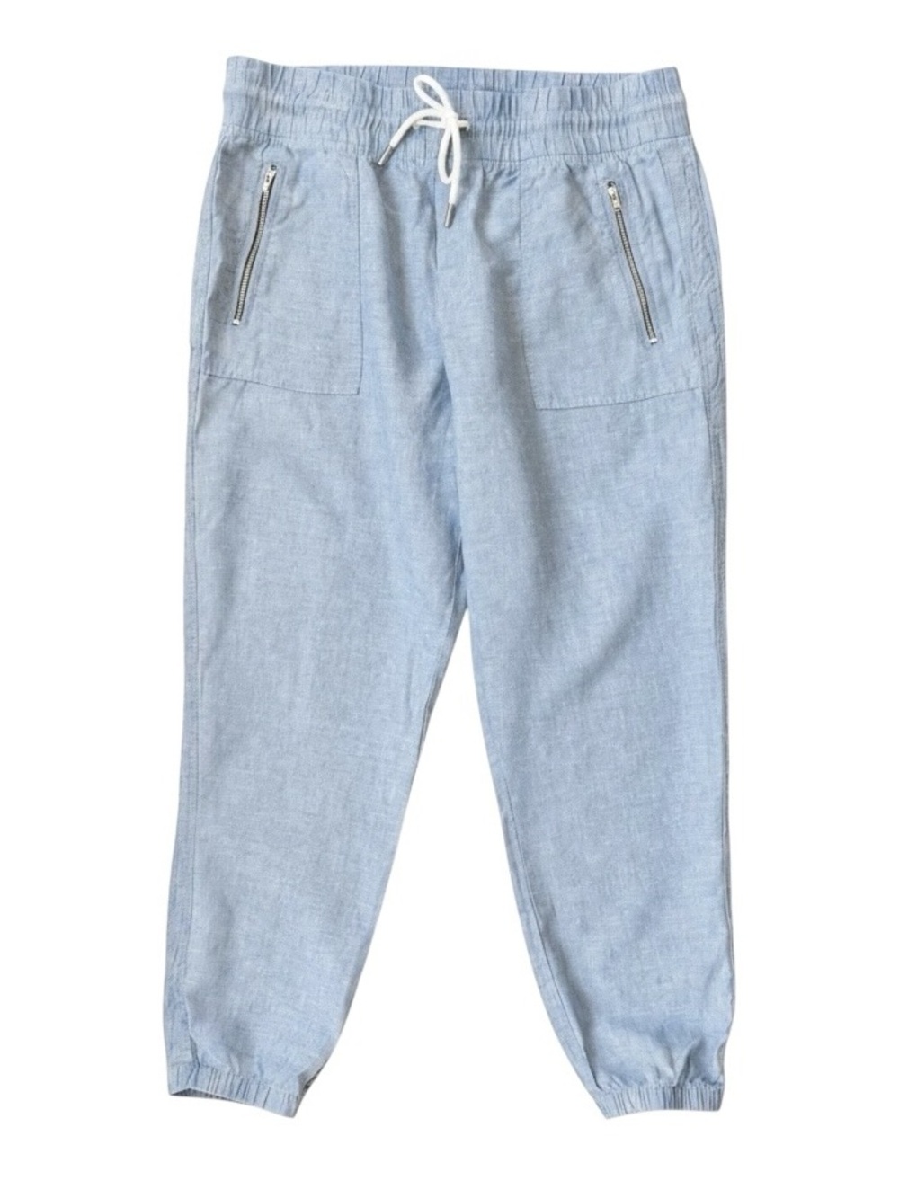 Athleta Cabo Linen Jogger Chambray Light Blue Size 8